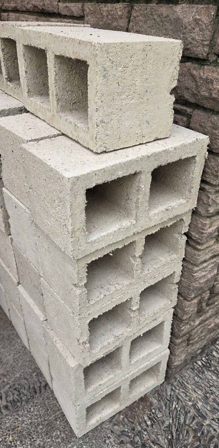 A stack of Zyleno hollow concrete masonry units